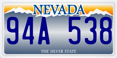 NV license plate 94A538