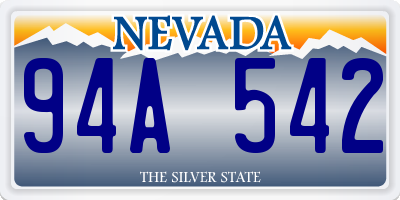 NV license plate 94A542