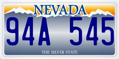 NV license plate 94A545
