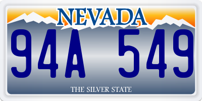 NV license plate 94A549