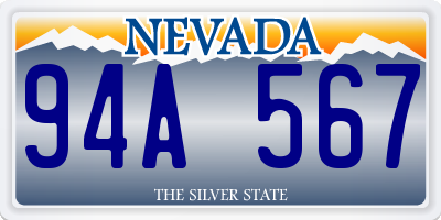 NV license plate 94A567