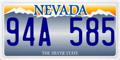 NV license plate 94A585