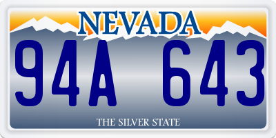 NV license plate 94A643