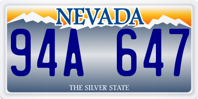 NV license plate 94A647