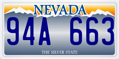 NV license plate 94A663
