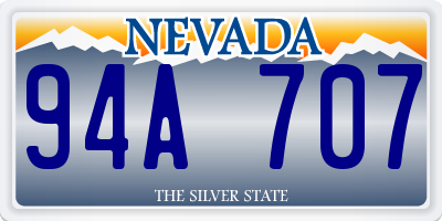 NV license plate 94A707