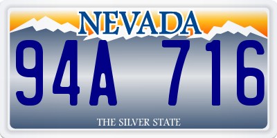 NV license plate 94A716