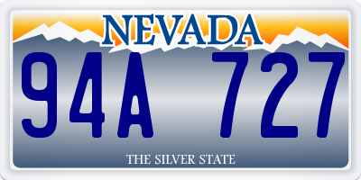 NV license plate 94A727