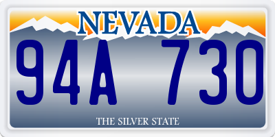 NV license plate 94A730