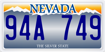 NV license plate 94A749