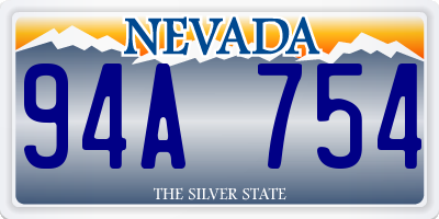 NV license plate 94A754