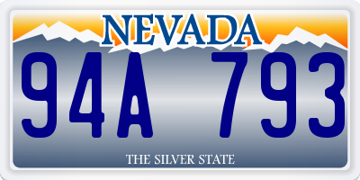 NV license plate 94A793