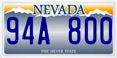 NV license plate 94A800