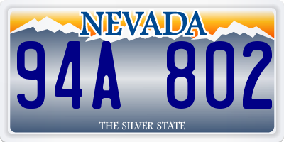 NV license plate 94A802