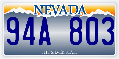 NV license plate 94A803