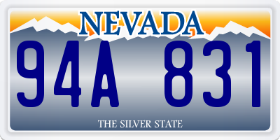 NV license plate 94A831