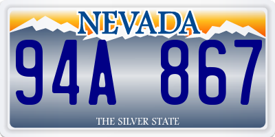 NV license plate 94A867