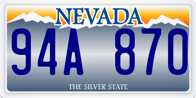 NV license plate 94A870