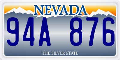 NV license plate 94A876