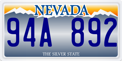 NV license plate 94A892
