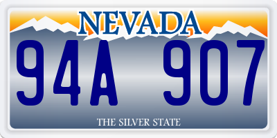NV license plate 94A907