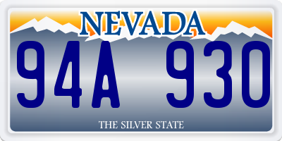 NV license plate 94A930