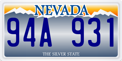 NV license plate 94A931