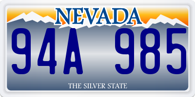 NV license plate 94A985