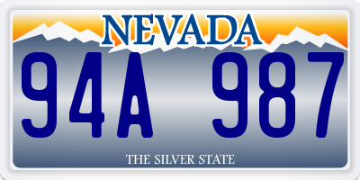 NV license plate 94A987