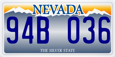 NV license plate 94B036