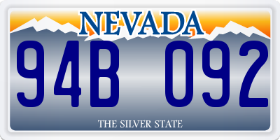 NV license plate 94B092
