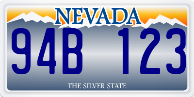 NV license plate 94B123