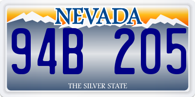 NV license plate 94B205