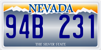 NV license plate 94B231