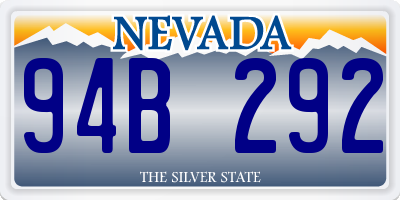 NV license plate 94B292
