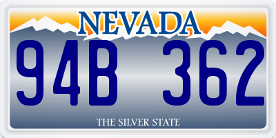 NV license plate 94B362