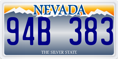 NV license plate 94B383