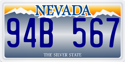 NV license plate 94B567