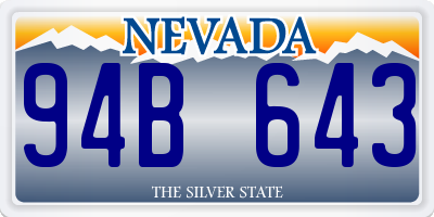NV license plate 94B643