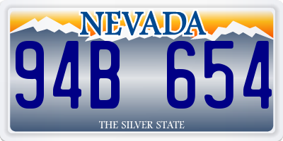 NV license plate 94B654