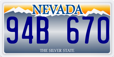 NV license plate 94B670