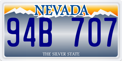 NV license plate 94B707