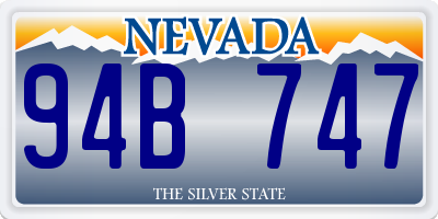 NV license plate 94B747