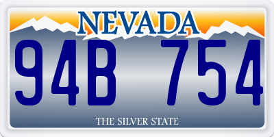 NV license plate 94B754