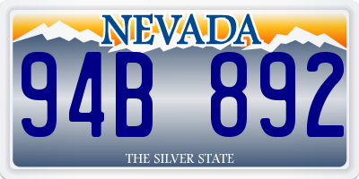 NV license plate 94B892