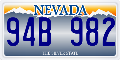 NV license plate 94B982
