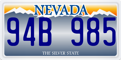 NV license plate 94B985
