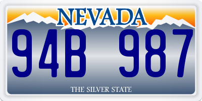 NV license plate 94B987