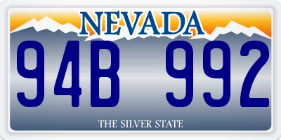 NV license plate 94B992