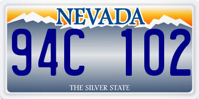 NV license plate 94C102